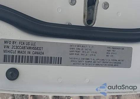 2021 Chrysler 300 300S z USA, uszkodzony, nr VIN 2C3CCABT4MH558327